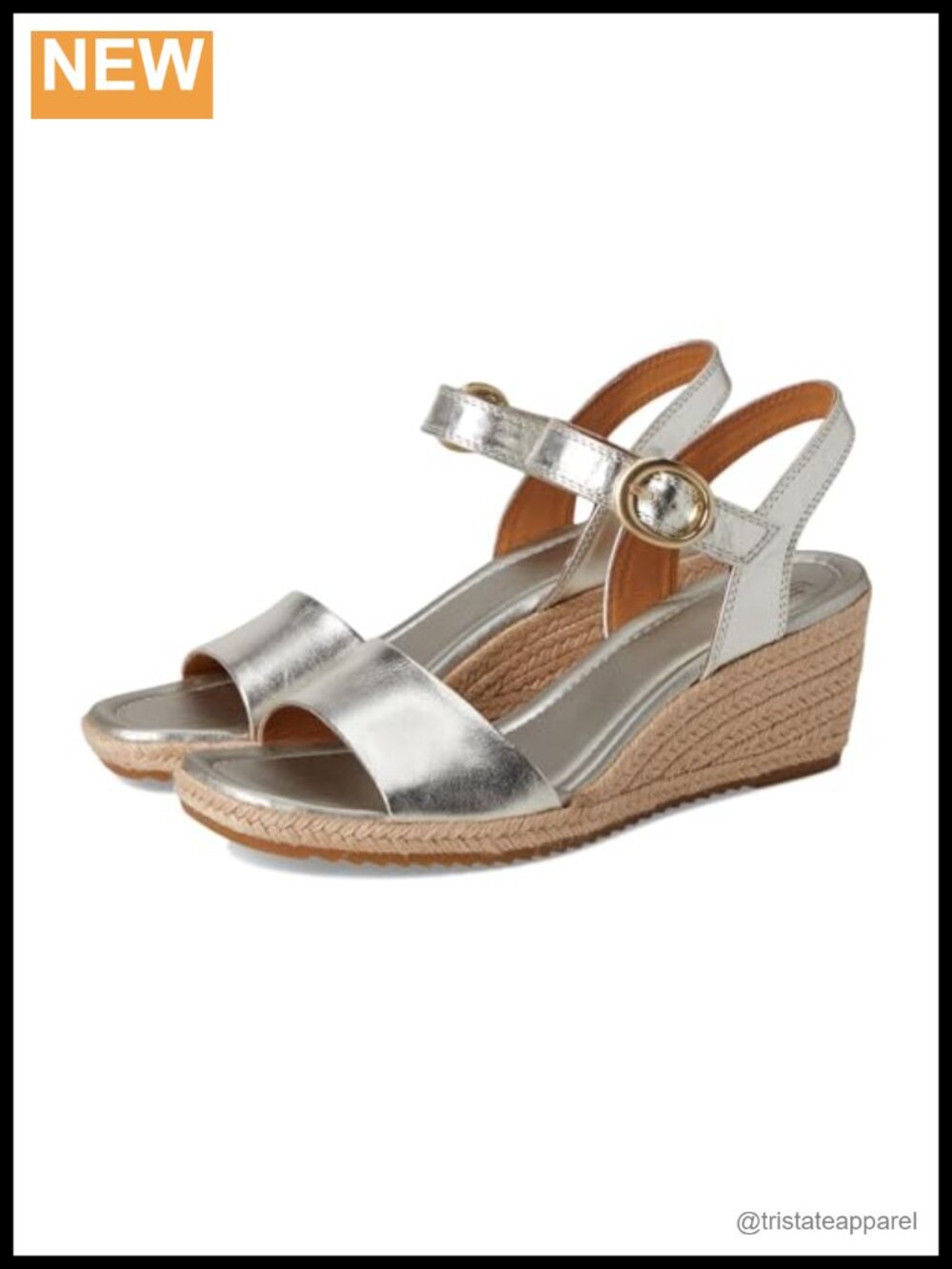 Sofft Inez Leather Wedge Sandal Ankle Strap Open Toe Casual